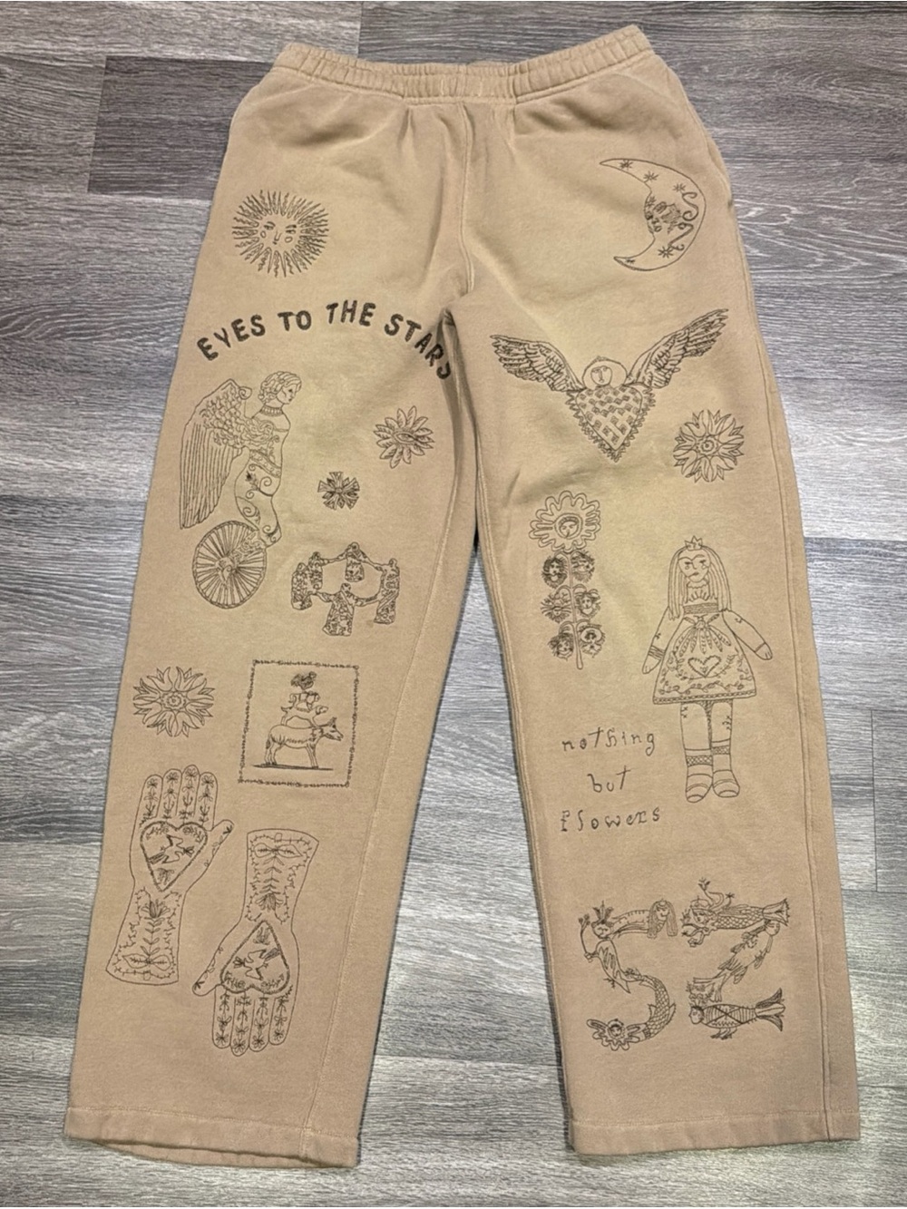 Samuel Zelig Sweatpants Embroidered Pockets Brown Men’s Medium RARE